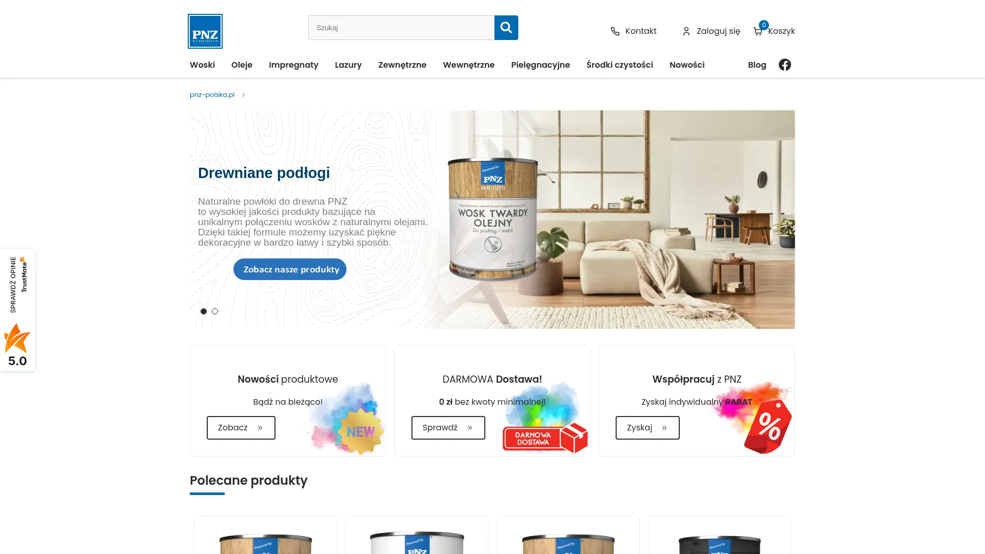 Zrzut ekranu www.sklep.pnz-polska.pl