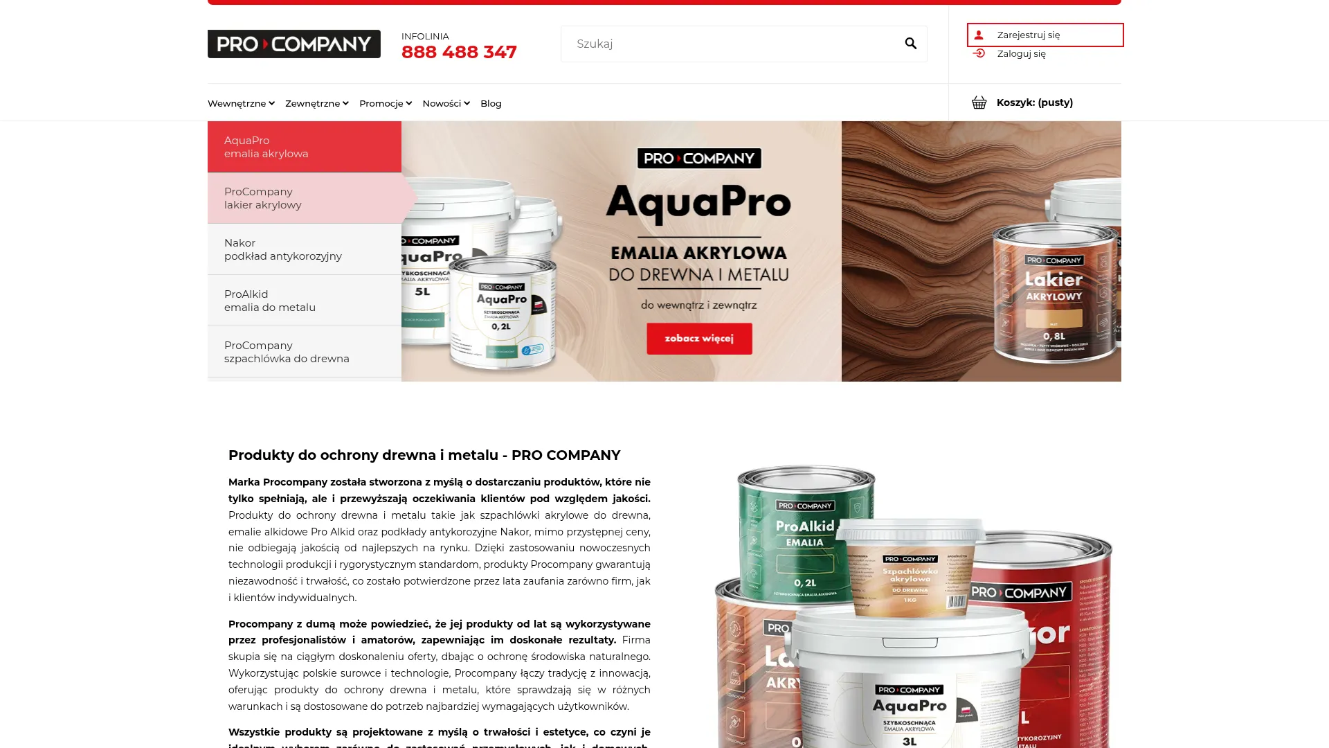 Zrzut ekranu sklep.procompany.pl